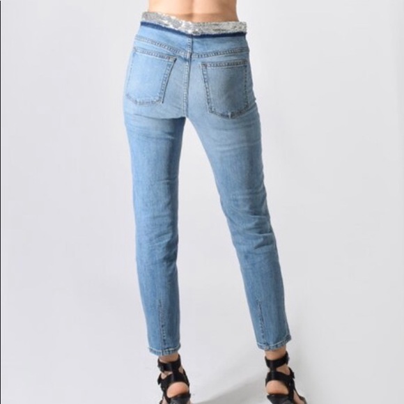 🎁 IRO Jones Sequin-Waist cropped Jeans - Picture 4 of 7
